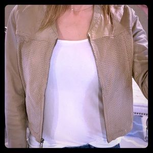 Perforated leather jacket